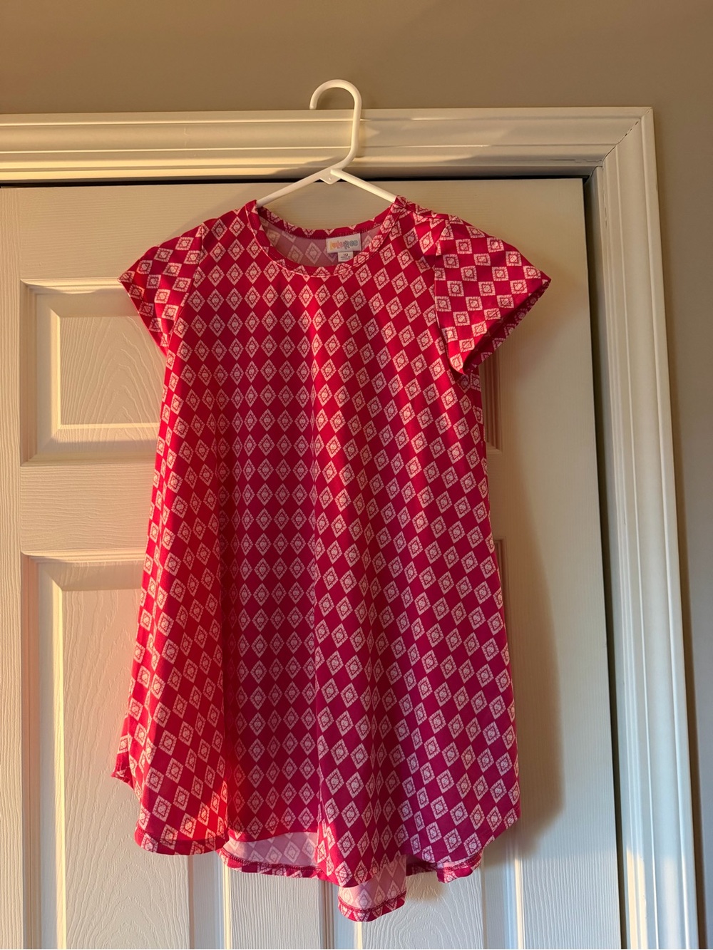 LuLaRoe Hot Pink Diamond Print Dress